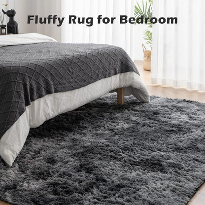 OMERAI Großer Hochflor Teppich Antirutsch Weich Schlafzimmer