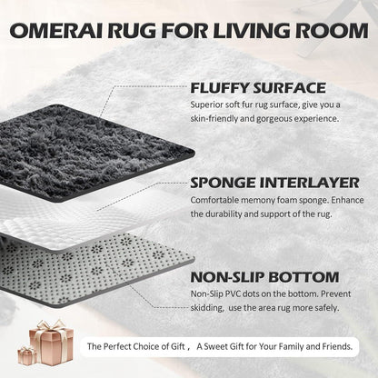 OMERAI Großer Teppich Super Weich Antirutsch Wohnzimmer Schlafzimmer Teppich 150x240cm