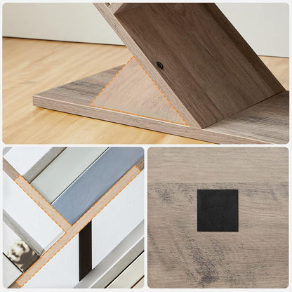 HOOBRO Bücherregal Baumform 9 Ebenen Holz Metall 34x20x116cm