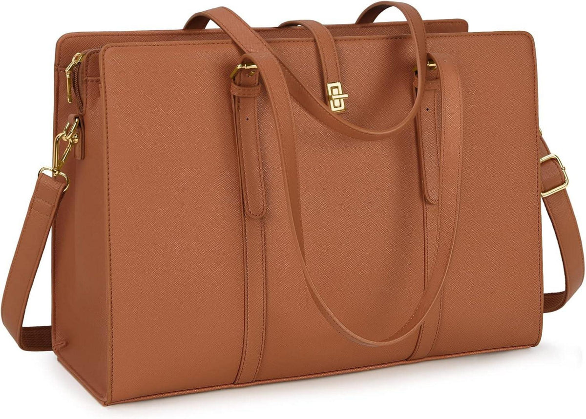 IGOLUMON Damen Handtasche Shopper Groß Wasserdicht Laptop 15.6 Zoll PU