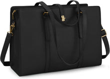 Große Schwarze Wasserdichte Handtasche Damen 15.6 Zoll PU Leder