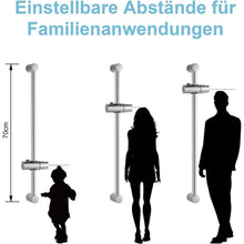 Verstellbare Duschstange Edelstahl 70cm mit Halterung