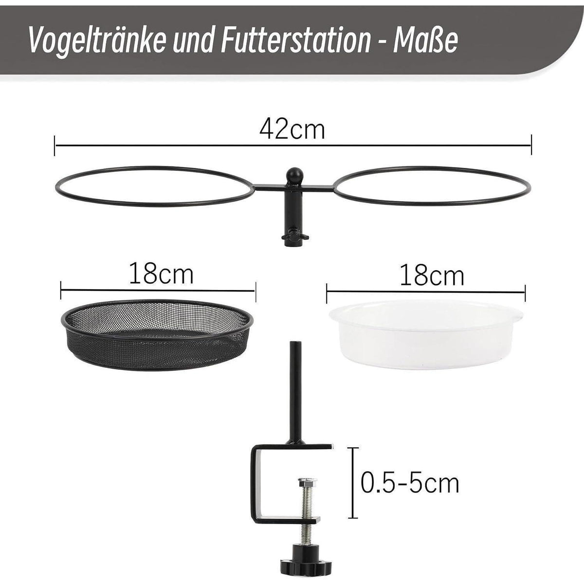 2-in-1 Vogeltränke & Futterstation für Balkon & Garten