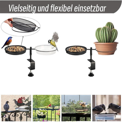 2-in-1 Vogeltränke & Futterstation für Balkon & Garten