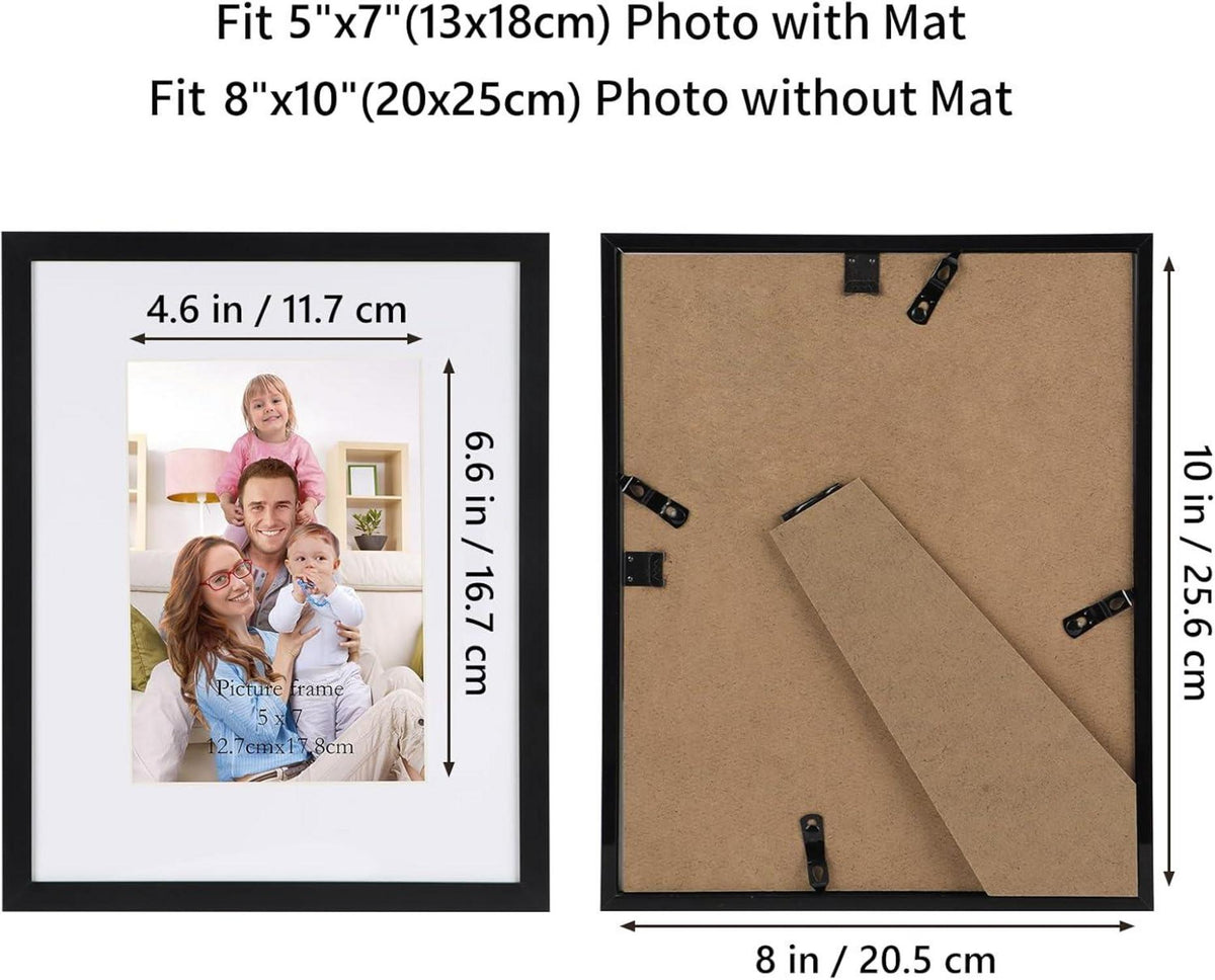 Bilderrahmen Set 20x25 cm für 13x18 Fotos Schwarz, Großer