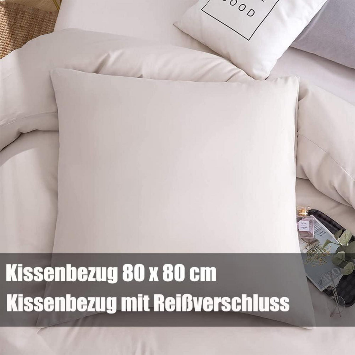 Bettwäsche 200x220 Beige Mikrofaser Knitterfrei Set Kissenbezug