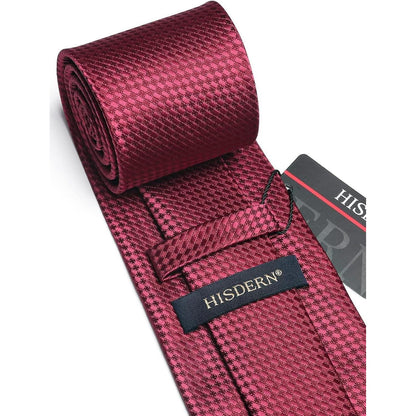 Herren Krawatten Set Burgunder Einstecktuch Elegant Business Hochzeit