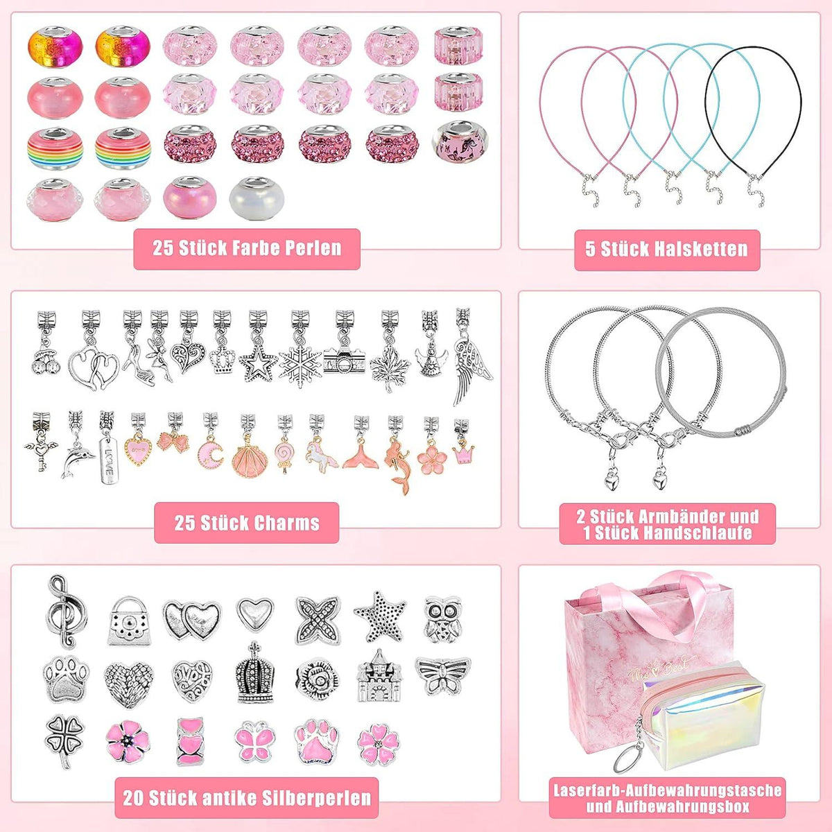 Homgaty Schmuck Bastelset Mädchen 6-12 Jahre Charm Armband