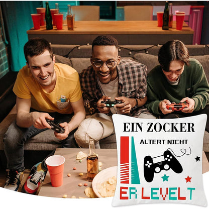 Gaming Deko Kissenbezug 45x45 Geschenk Mann Jugendzimmer