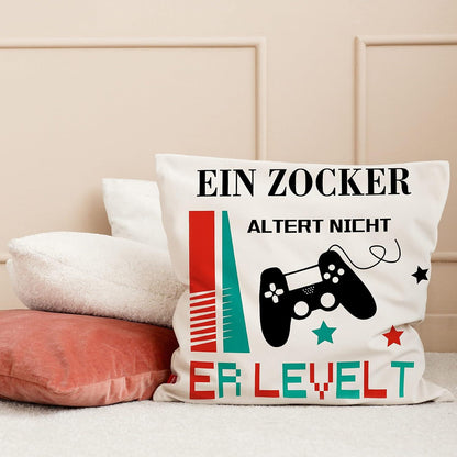 Merclix Gaming Deko Kissenbezug 45x45 Geschenke Männer Jugendzimmer Zocker Mann