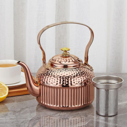 Edelstahl Teekanne 1,8L mit Teesieb – Kupferfarben
