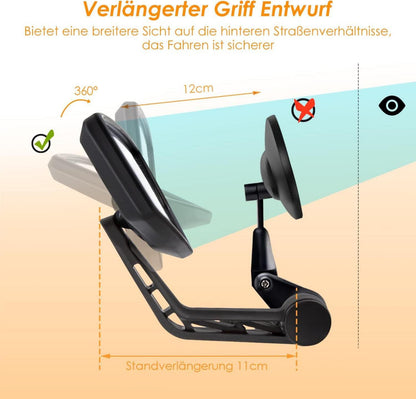 Arkham Fahrradspiegel für Links Lenker HD Echtglas 15-20mm 1 Stück