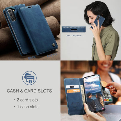 CaseMe Samsung Galaxy S21 FE 5G Handyhülle Premium Leder