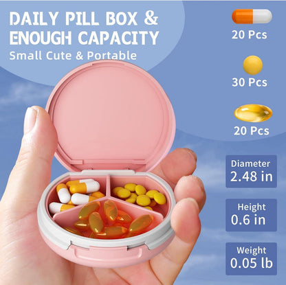Tablettenbox 3 Fächer Wasserdicht Pillendose Reise Medikamente