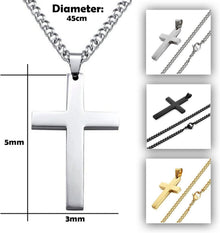 Kreuz Halskette Set für Männer Frauen 4 Stück 45cm Edelstahl