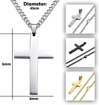 Kreuz Halskette Set für Männer Frauen 4 Stück 45cm Edelstahl