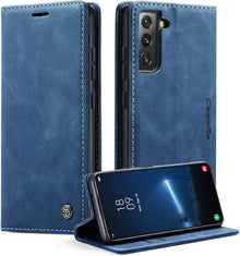 Handyhülle Samsung Galaxy S22 5G Leder Klapphülle Blau