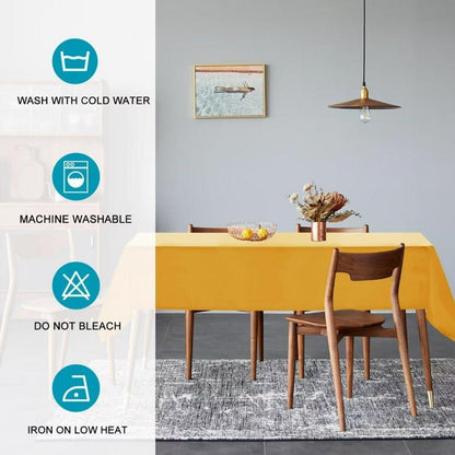 Wetterfeste Tischdecke Gelb 140x300cm – Abwaschbar & Outdoor