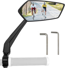 Fahrradspiegel HD Große Spiegelfläche Echtglas für Lenker