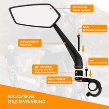 Fahrradspiegel HD Extra Groß Schlagfestes Echtglas Lenker
