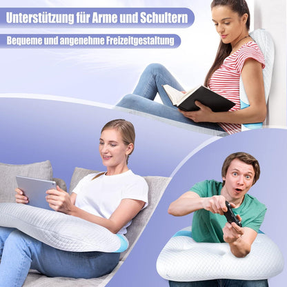 Orthopädisches Seitenschläferkissen U-förmig Memory Foam Nackenkissen Blau