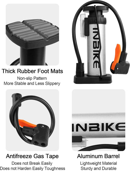 Luftpumpe Mini Fußpumpe für Fahrrad Ventile Bälle Schwarz