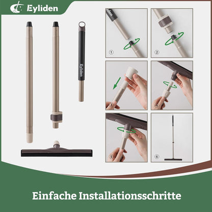 Hochwertiger Wasserschieber Bodenabzieher 45cm Teleskopstiel für Bad Fenster