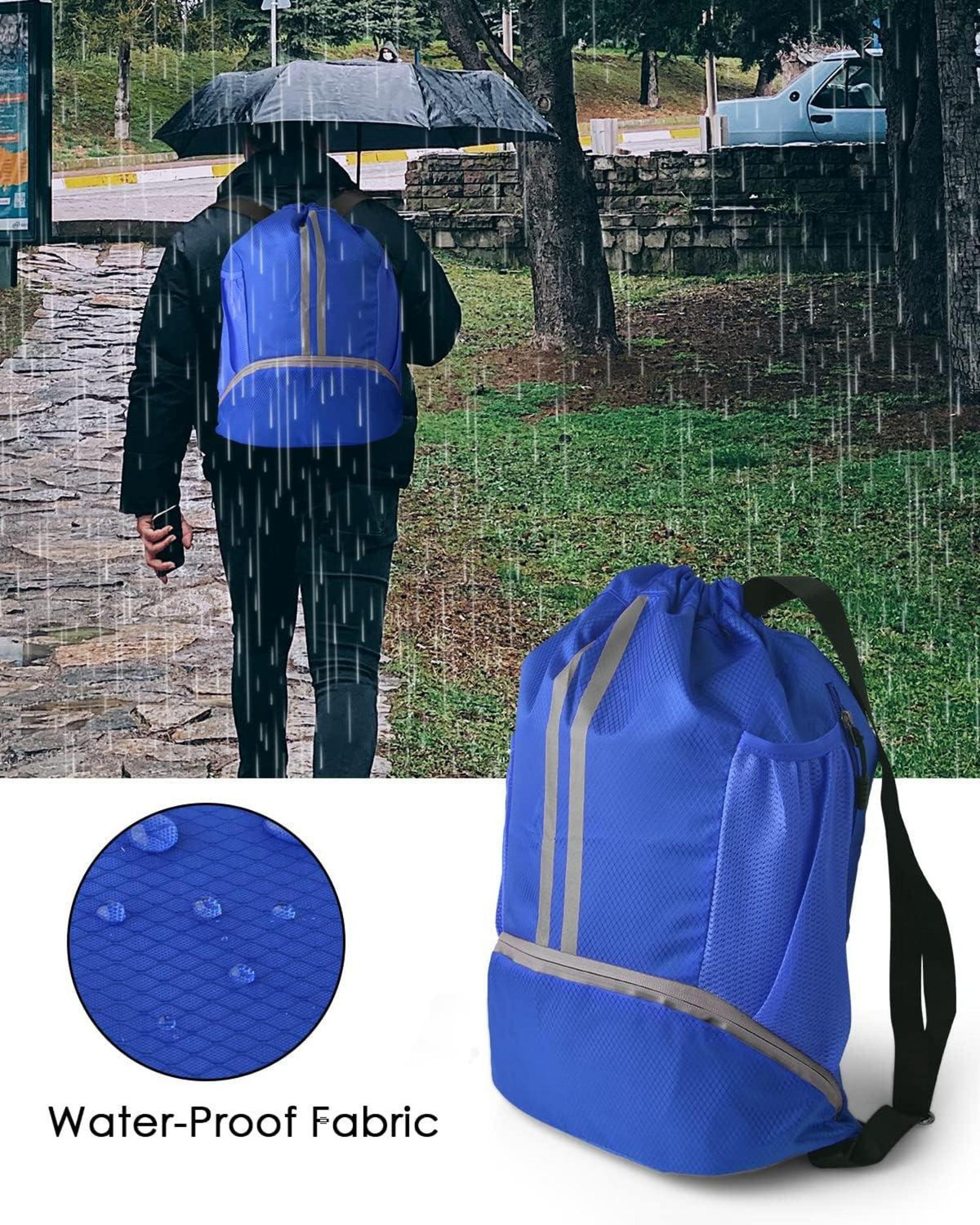 Sport Turnbeutel Fußball Rucksack Kordelzug wasserfest Gym Tasche