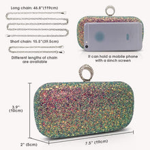 Pahajim Damen Glitzer Clutch Abendtasche Strass