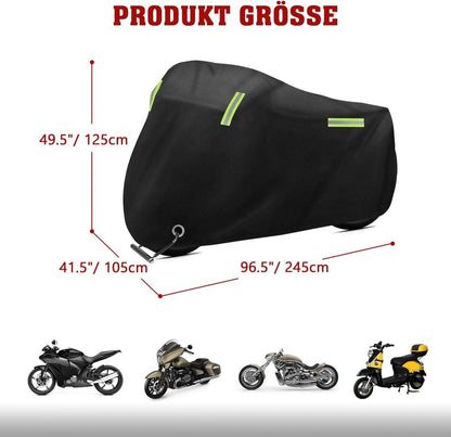 Motorradabdeckung Wasserdicht 420D Oxford Winterfest 245x105x125cm