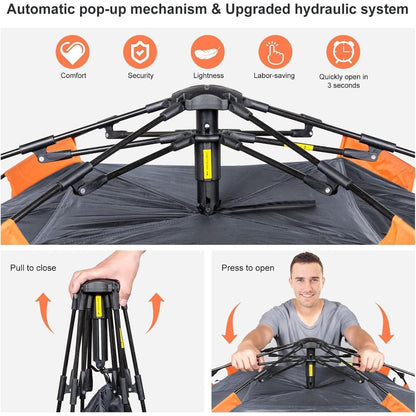 Amflip Camping Zelt Automatisch Pop Up Kuppelzelt 4