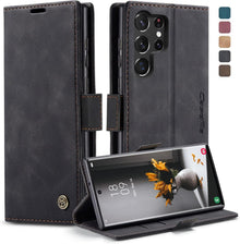 Handyhülle für Samsung Galaxy S23 Ultra 5G - Schwarz Hülle Flip Case