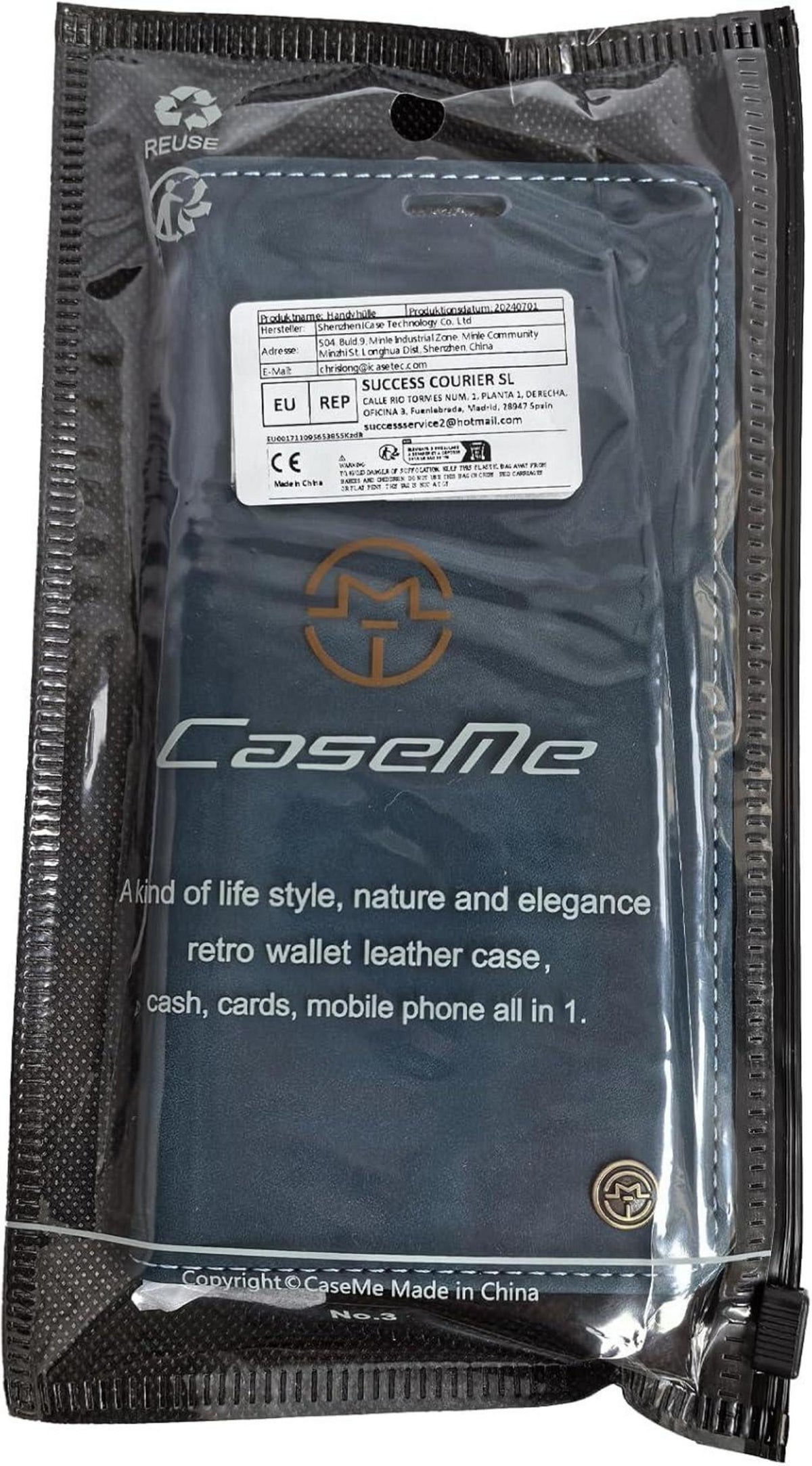 Handyhülle Samsung Galaxy S23 5G Premium Leder Flip Case Blau