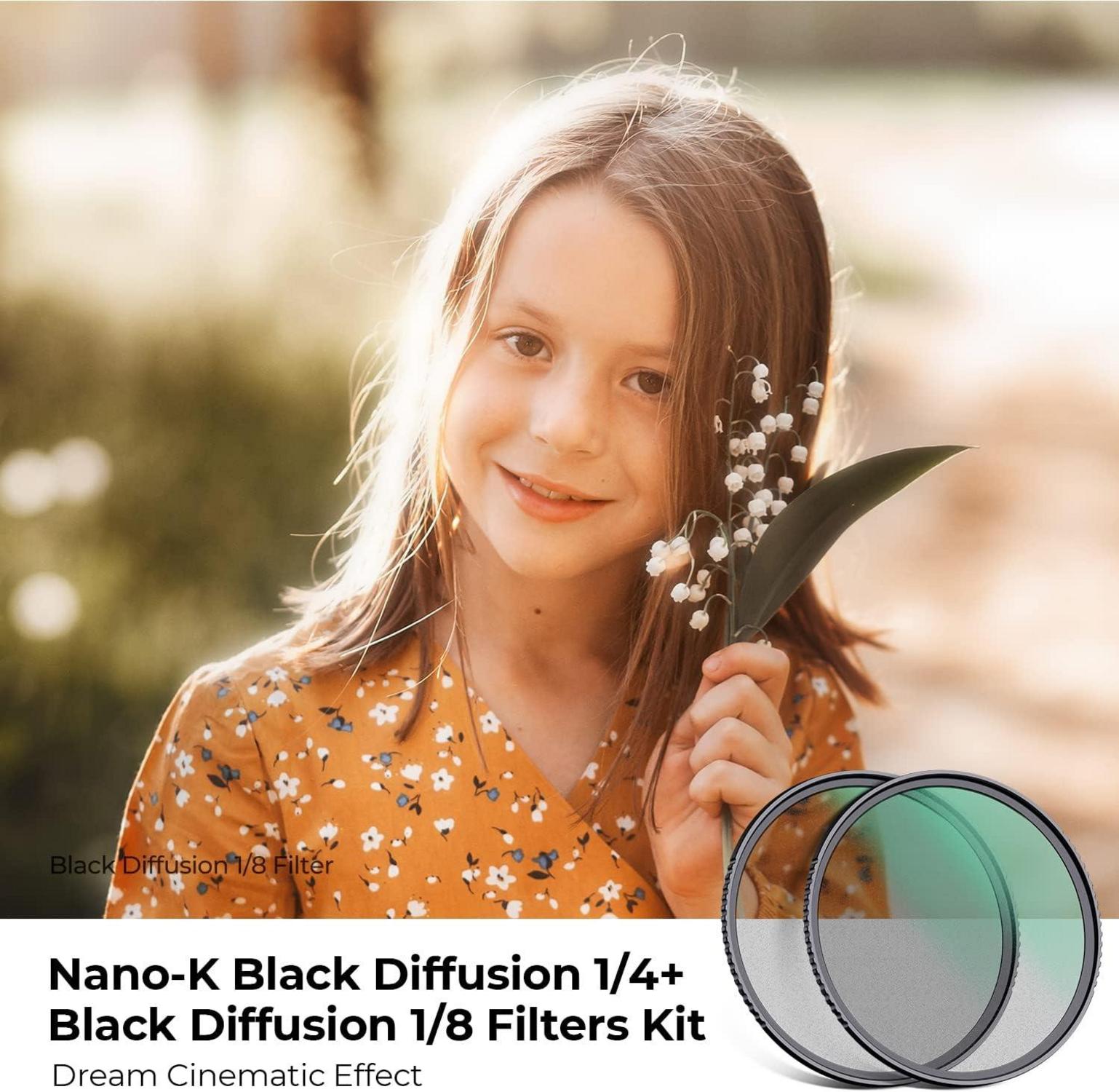 55mm Black Mist Filter Set 1/4 & 1/8 Effektfilter Nano-K
