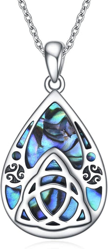 Keltische Knoten Halskette 925 Sterling Silber Abalone Muschel