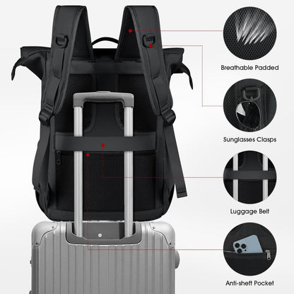 Rolltop Rucksack Wasserdicht Laptop 17,3 Zoll Uni Reisen