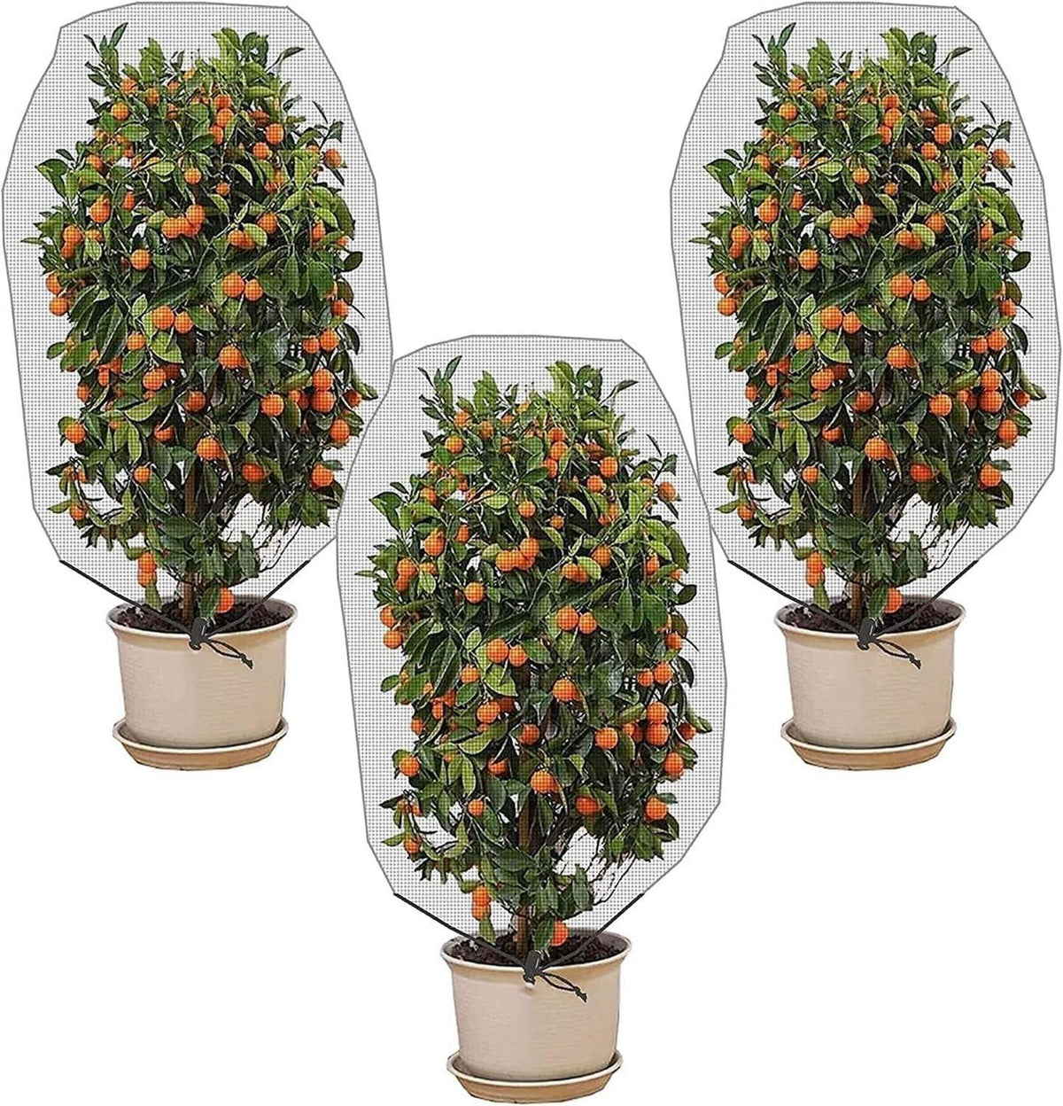 Pflanzenschutznetz mit Kordelzug 3er Set 1.5x1M