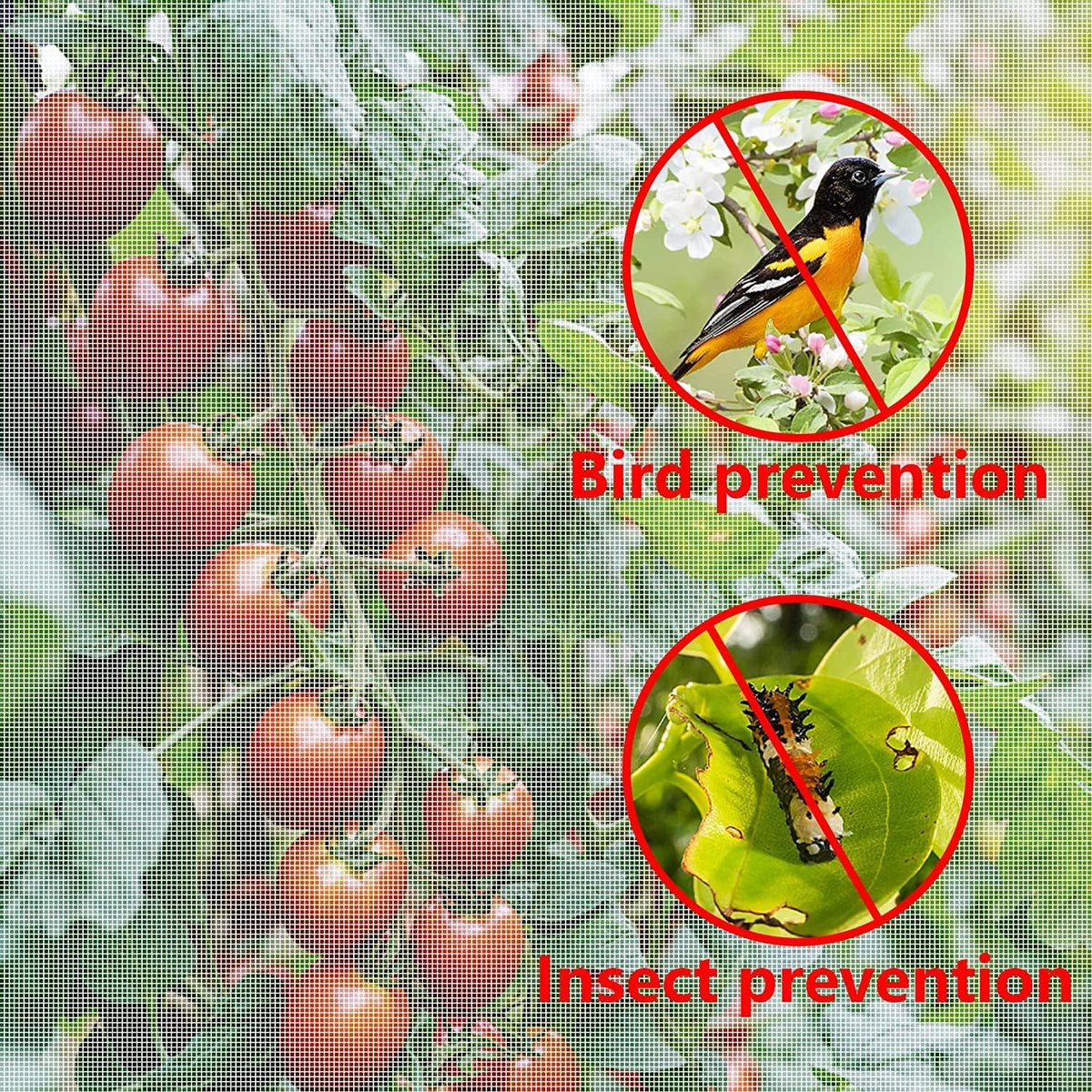 Pflanzenschutznetz Insektenschutznetz Kordelzug 3er Set