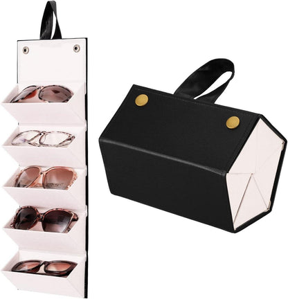 Brillenetui Organizer Sonnenbrillen Aufbewahrung 5 Brillen Schwarz