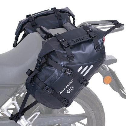 Wasserdichte Motorrad-Satteltaschen 36L – Gepäckträgertasche Schwarz