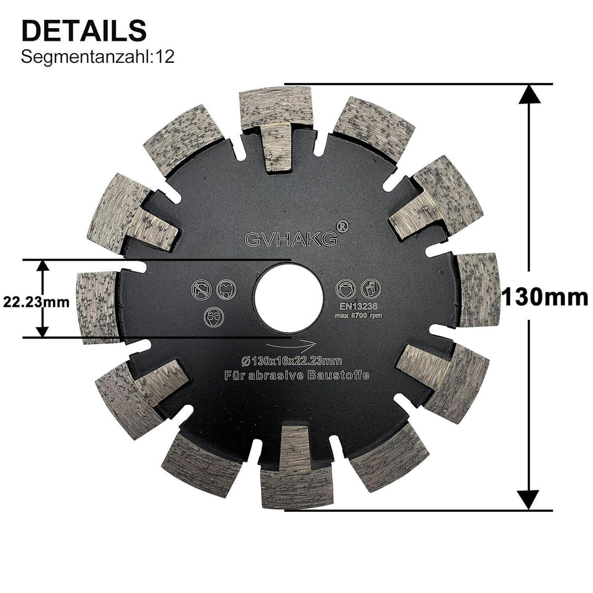 Diamant Frässcheibe 130mm für Fußbodenheizung & Estrich