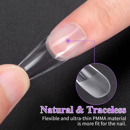 500 Stück Ballerina Nageltips – Mattierte Gel-Nägel für DIY Nail Art