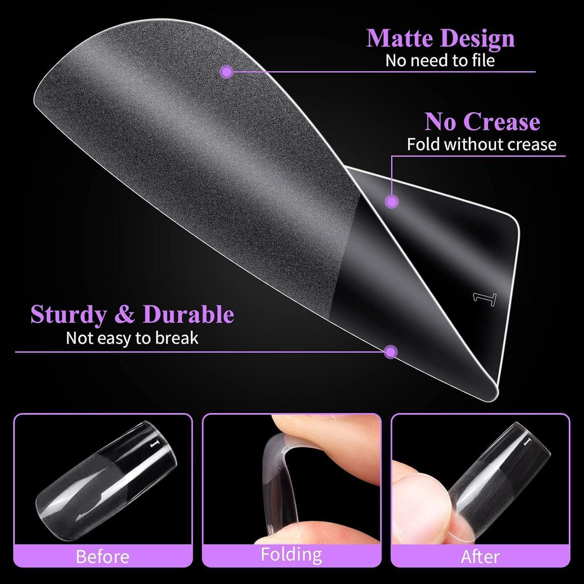 500 Stück Künstliche Nagel Tipps - Soft Gel Full Cover Nägel