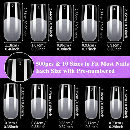 500 Stück Künstliche Nagel Tipps - Soft Gel Full Cover Nägel