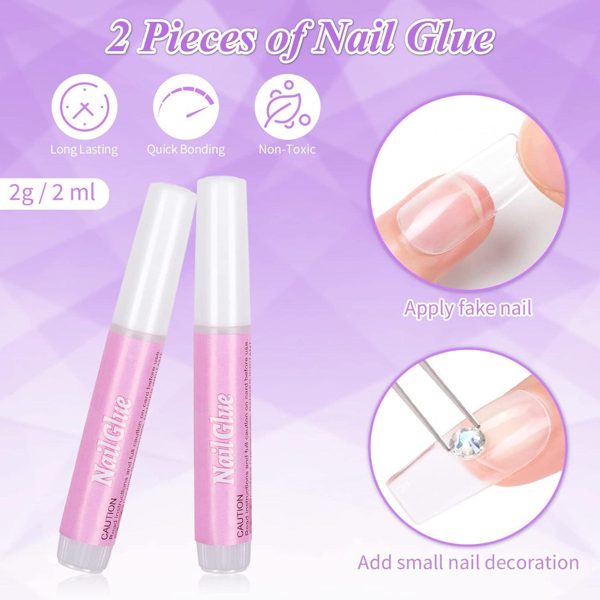 500 Stück Künstliche Nagel Tipps - Soft Gel Full Cover Nägel