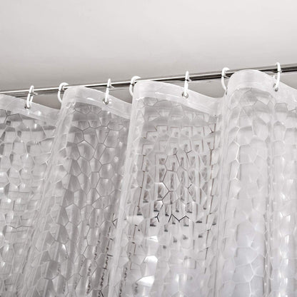 Duschvorhang Anti-Schimmel mit Magneten, Transparent 3D Kubisch EVA 120x180cm