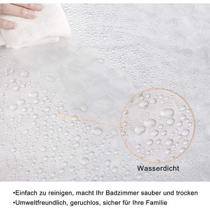 Duschvorhang Anti-Schimmel mit Magneten, Transparent 3D Kubisch EVA 120x180cm