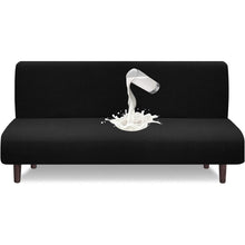 Wasserdichte Futon Abdeckung ohne Armlehnen – Stretch Sofabezug Schwarz