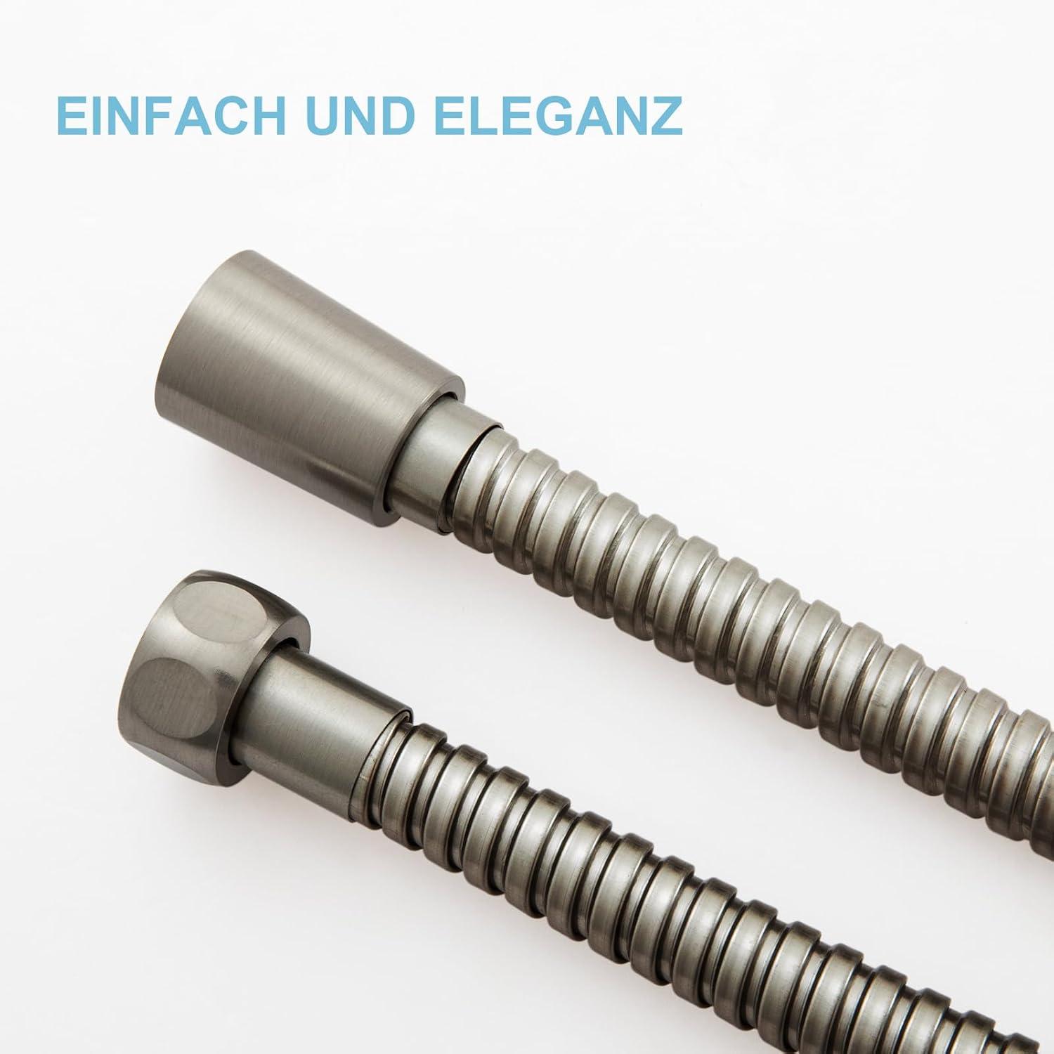 Duschschlauch Edelstahl Hochdruck Brauseschlauch 1,5m Gebürsteter Nickel