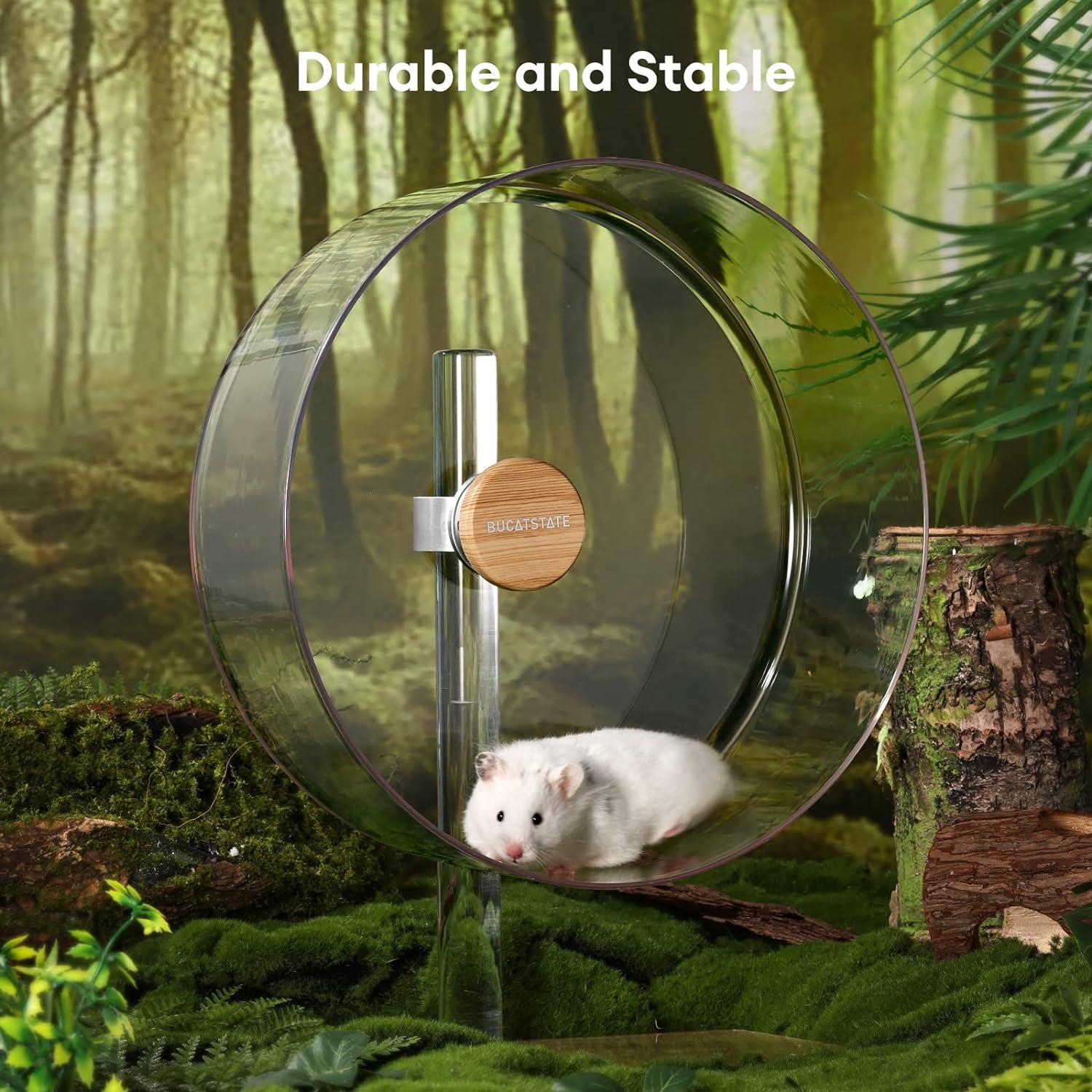 Laufrad Hamster 32cm Acrylic Transparent Verstellbare Basis Leise fur